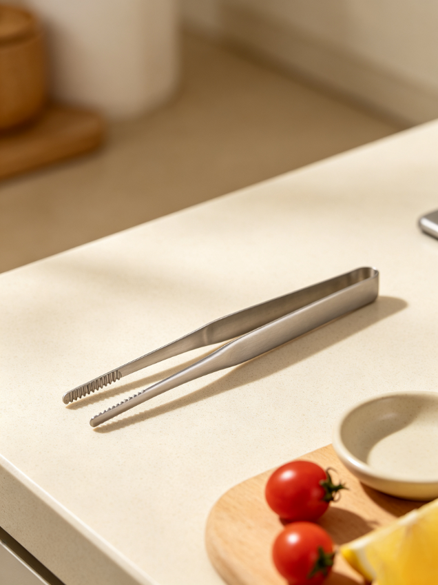 Stainless Steel Serrated Tip Kitchen Tweezers Stainless Steel Serrated Tip Kitchen Tweezers