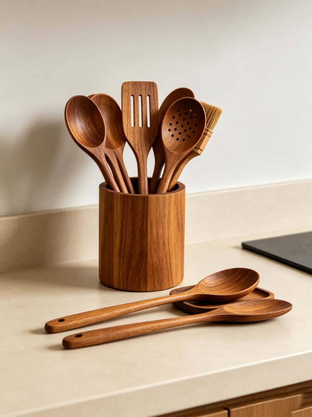 Complete Wooden Kitchen Utensil Set Complete Wooden Kitchen Utensil Set