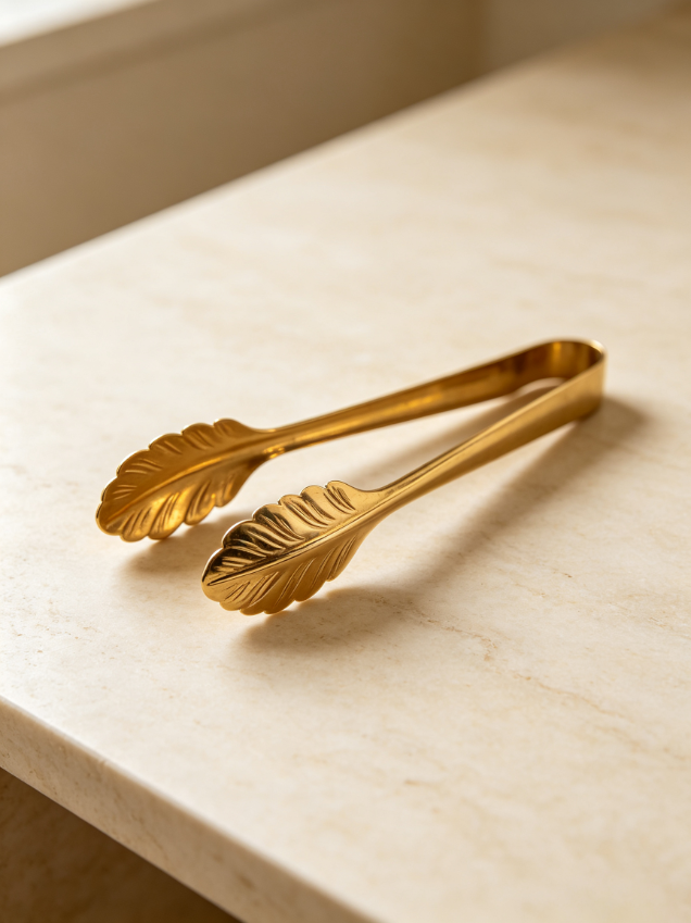 Leaf‑Shaped Metal Serving Tongs Set Leaf‑Shaped Metal Serving Tongs Set